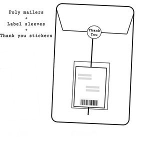 Shipping Kit! 5 Mailers, Label Sleeves, Stickers